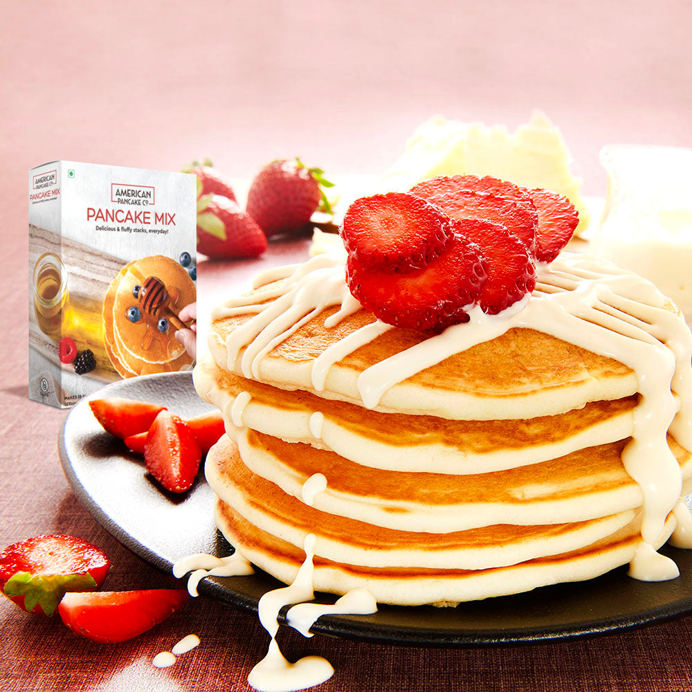Cheese strawberry Pancakes