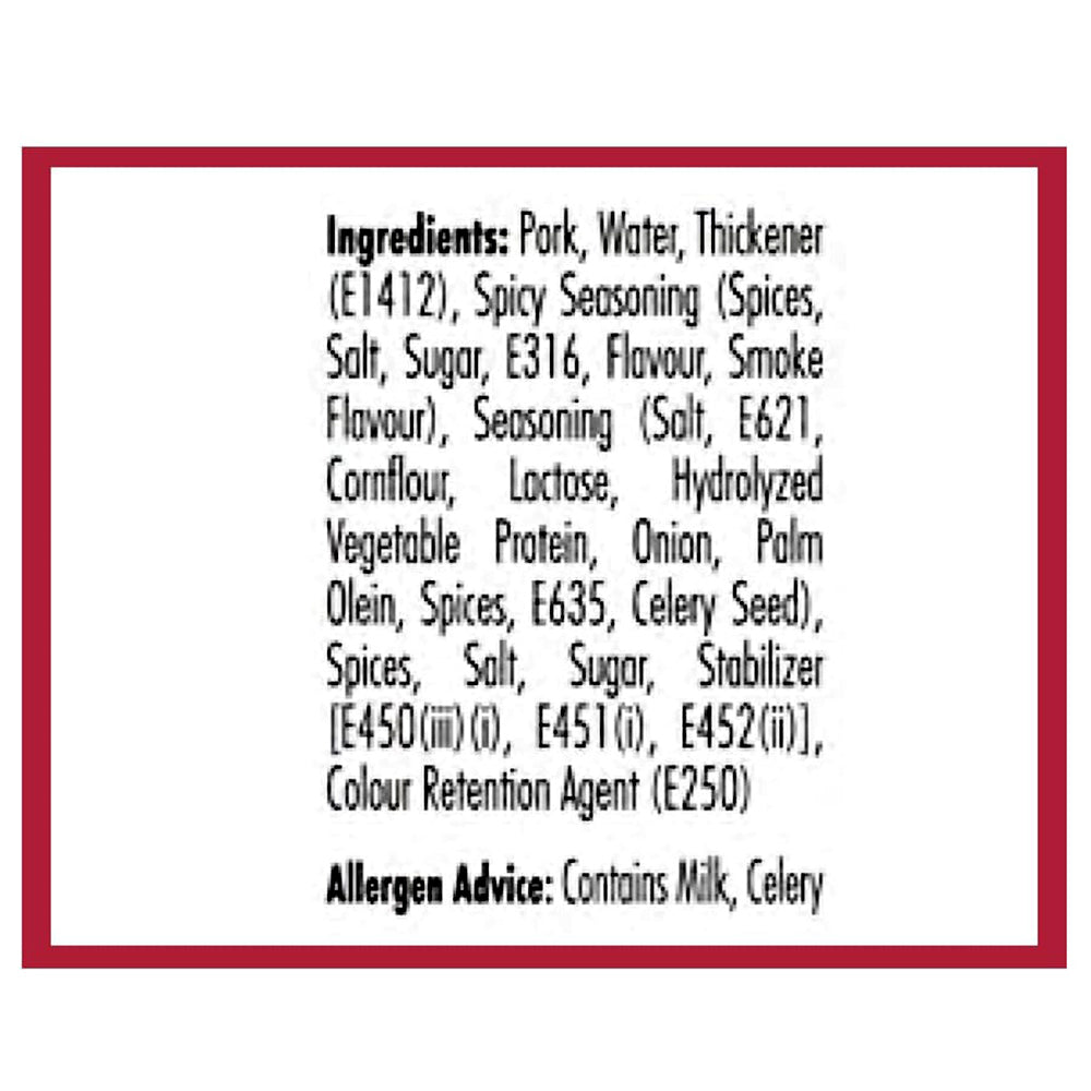 Kelly's Picante Pork Ingredients