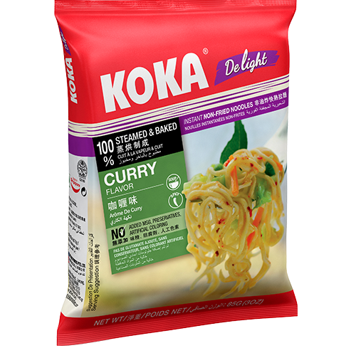 KOKA Delight Curry Flavour Noodles (85g)| Pack of 4 | Instant Noodles | Original Koka Noodles from Singapore |