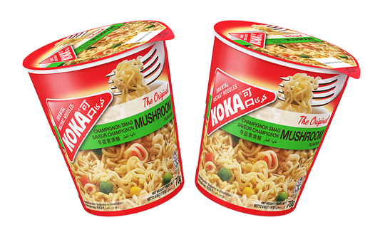 KOKA Instant Noodles - Mushroom Flavour ( 70g)  Pack of 2 | Cup Noodles | Cup Noodles | Original Koka Noodles from Singapore |