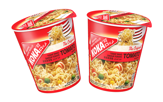 KOKA Instant Noodles - Tomato Flavour (70g) Pack of 2 | up Noodles | Cup Noodles | Original Koka Noodles from Singapore |