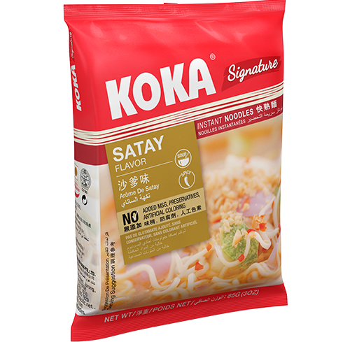 KOKA Signature Satay Chicken Flavoured Noodles(85g) | Pack of 4 | Instant Noodles | Original Koka Noodles from Singapore |