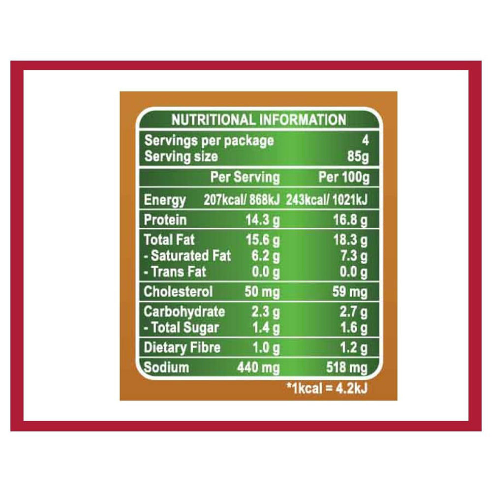 Kelly's Black Pepper Pork Luncheon Meat Nutritional Value