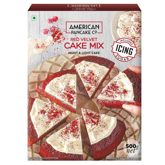 Moist & Light Red Velvet Cake Mix, 500 g (Includes Icing Sugar Sachets)