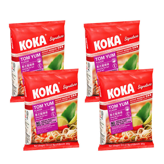 KOKA Signature Tom Yum Noodles (85g ) | Pack of 4 | Instant Noodles | Original Koka Noodles from Singapore |
