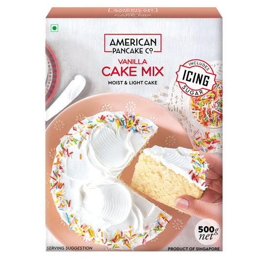 Moist & Light, Vanilla Cake Mix  | Includes Icing Sugar Sachets | Eggless | Product of Singapore |
